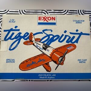 Exxon Tiger Spirit 1929 Die Cast Model R Airplane Bank #40014, 1/32 scale NRFB